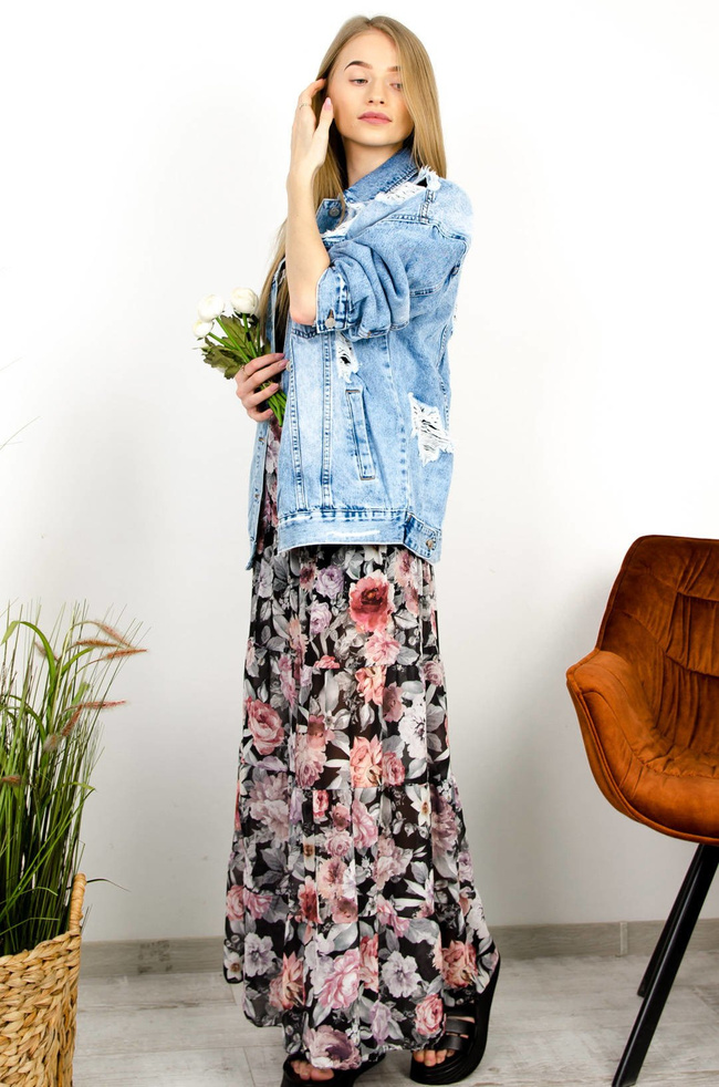 KURTKA JEANSOWA Z PRZETARCIAMI 