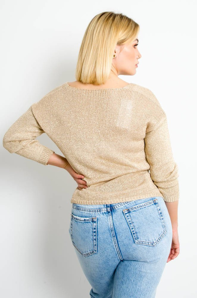 ZŁOTY SWETER W SZPIC ZAPINANY NA GUZIKI