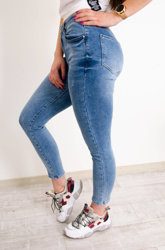 JASNE SPODNIE JEANSOWE DUŻE ROZMIARY