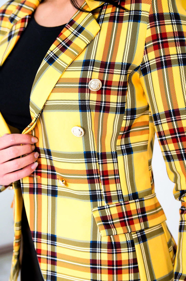 ŻÓŁTA MARYNARKA W KRATĘ