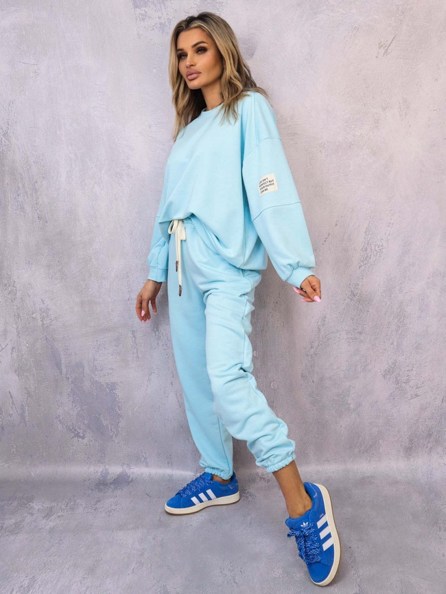 KOMPLET DRESOWY BLUZA Z NASZYWKĄ+ SPODNIE- NIEBIESKI