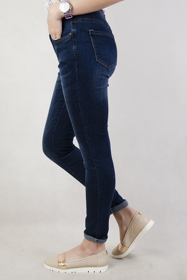 (Rozmiary L-XXXXL) Spodnie jeansowe z wysokim stanem