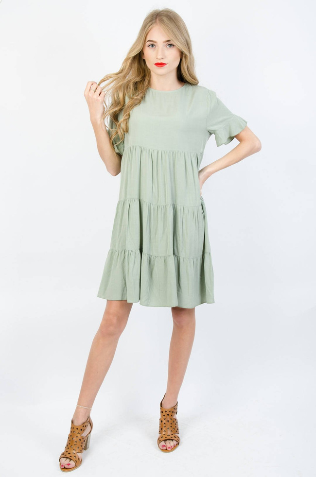 ZIELONA WARSTWOWA SUKIENKA