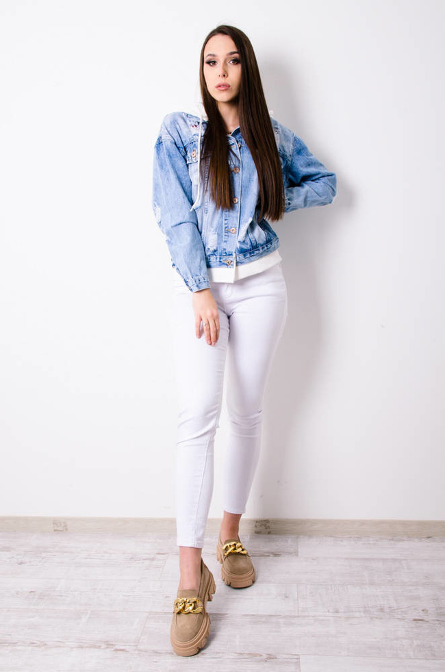 KURTKA JEANSOWA  ALA BLUZA Z KAPTUREM 