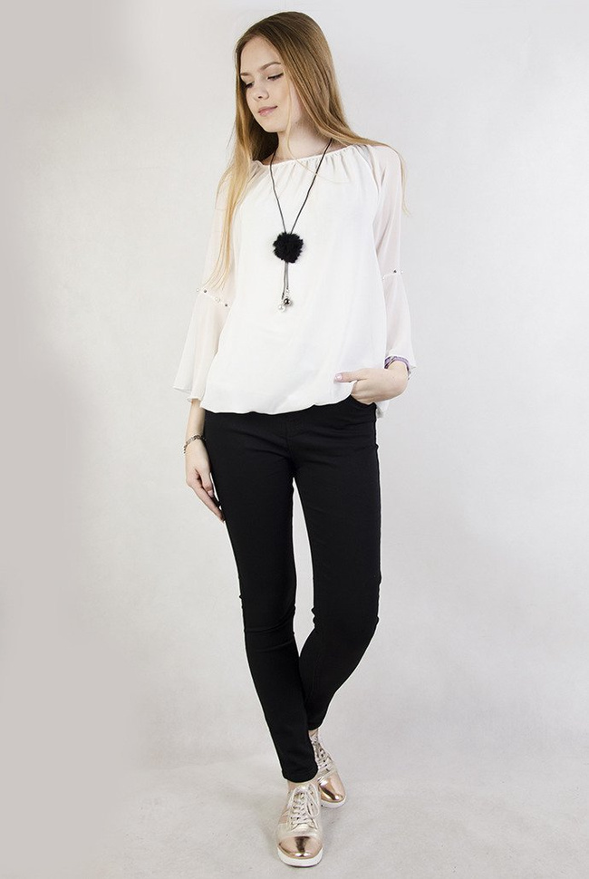 ( Rozmiary M- 4 XL ) Czarne przylegające spodnie z wysokim stanem