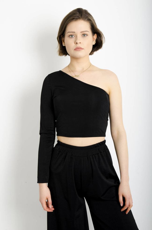 KOMPLET SPODNIE+ TOP - CZARNY