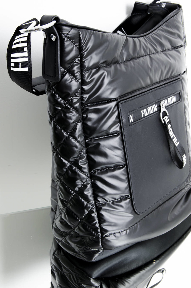 TORBA MATERIAŁOWA PIKOWANA CZARNA- SHOPPER