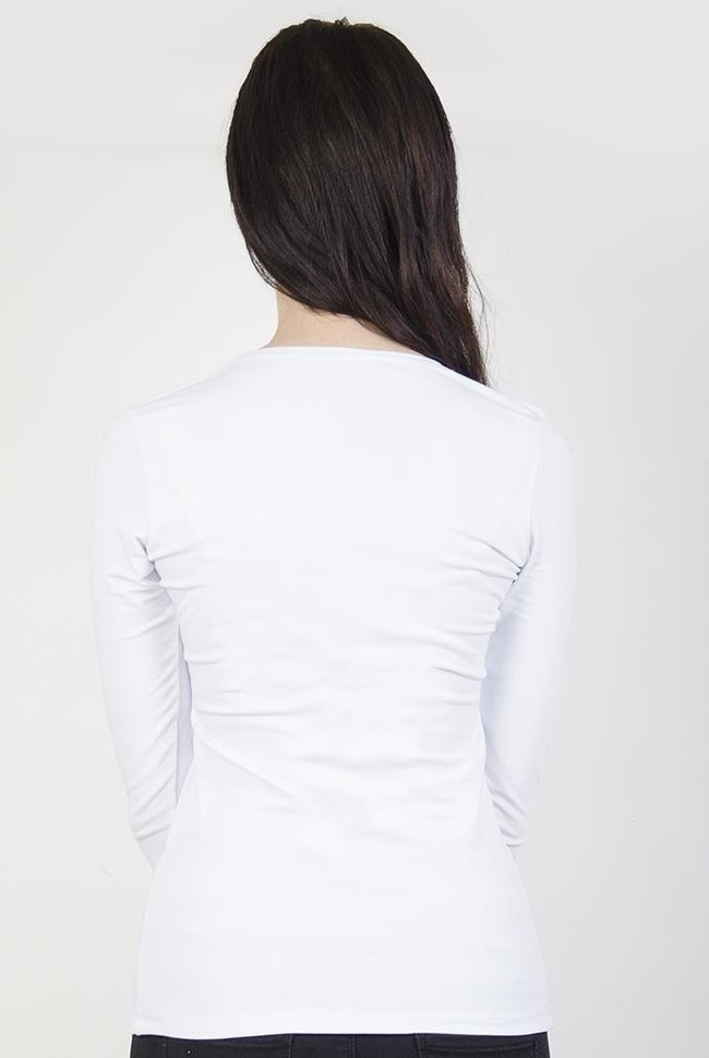 Biała bluzka z dekoltem w serek