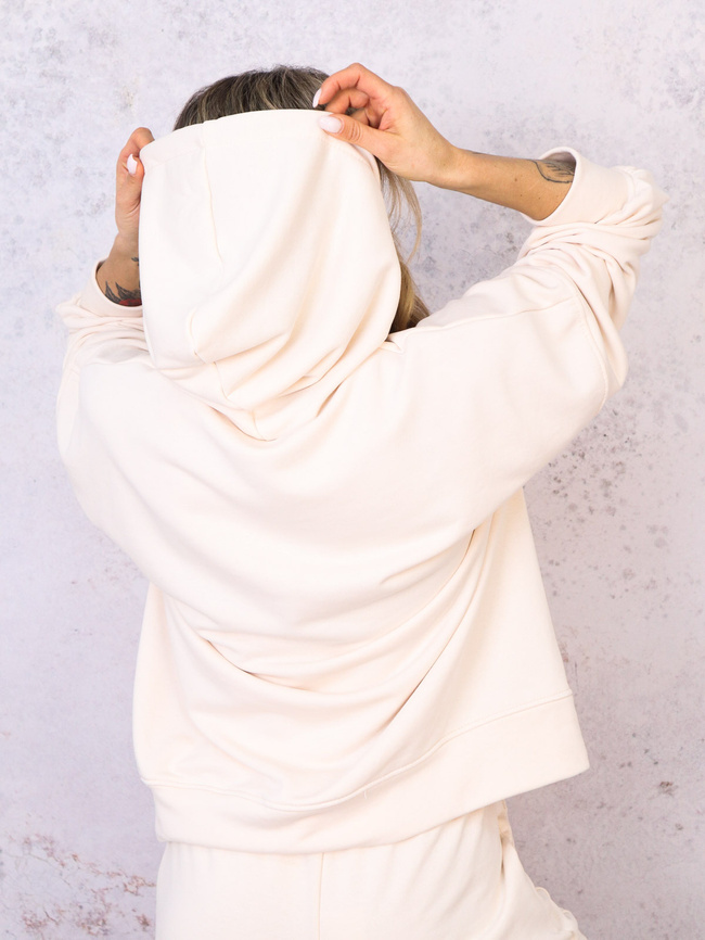 KOMPLET DRESOWY BLUZA Z KAPTUREM+ SPODNIE- BEŻOWY