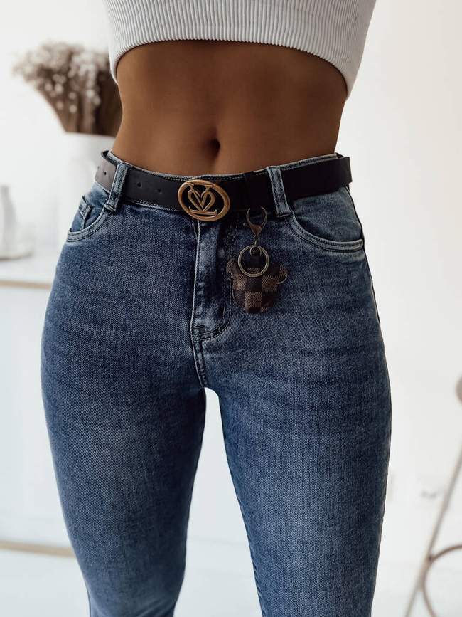 SPODNIE JEANSOWE PUSH UP+ PASEK