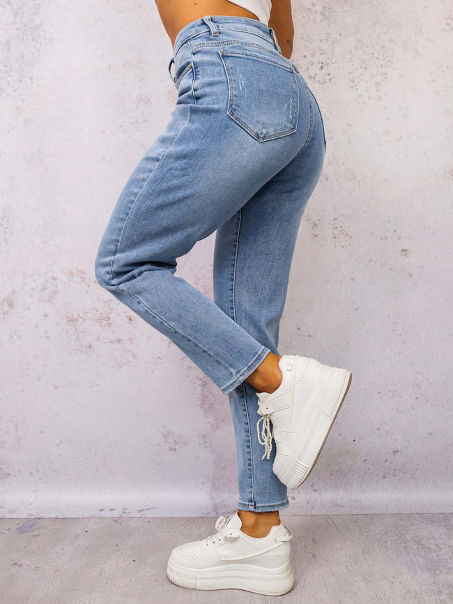 SPODNIE JEANSOWE- MOM STRETCH- CIEMNONIEBIESKIE