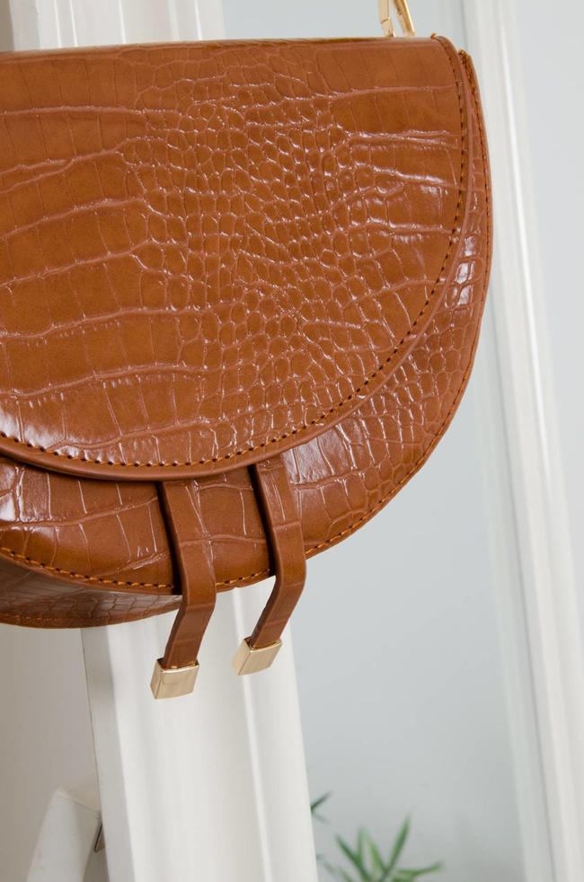 BRĄZOWA TOREBKA POŁKSIĘŻYC Z WYTŁACZANYM WZOREM