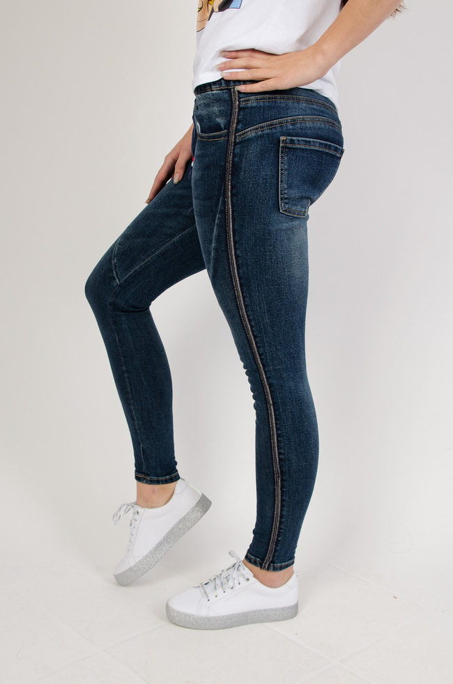 Spodnie jeansowe z lampasami