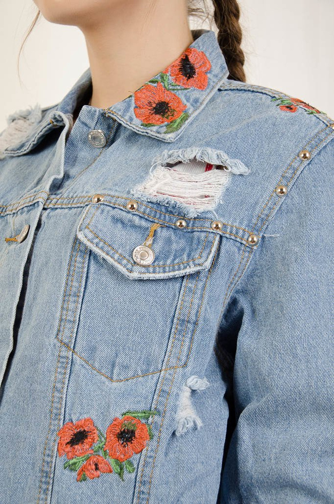 KURTKA JEANSOWA Z MAKAMI
