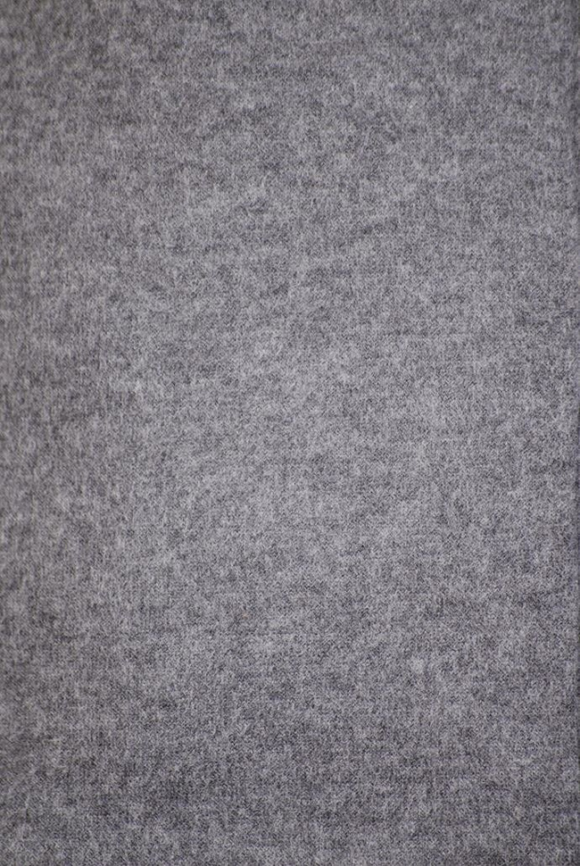 Ciemno-szary płaszcz wiosenny ze skórkowymi wstawkami