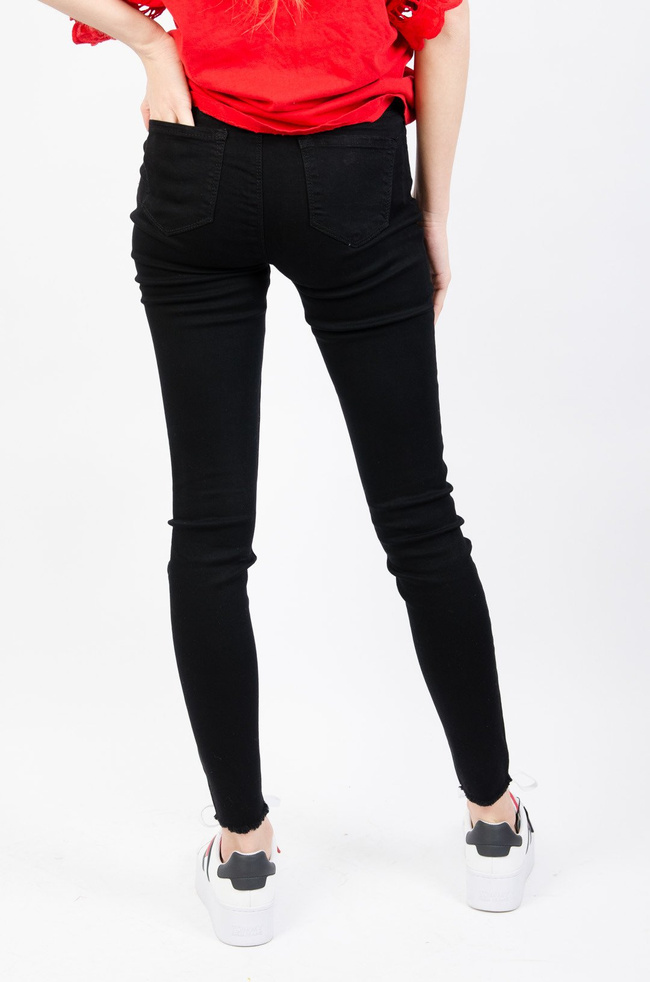 CZARNE SPODNIE SKINNY Z ROZCIĘCIEM NA KOLANACH 