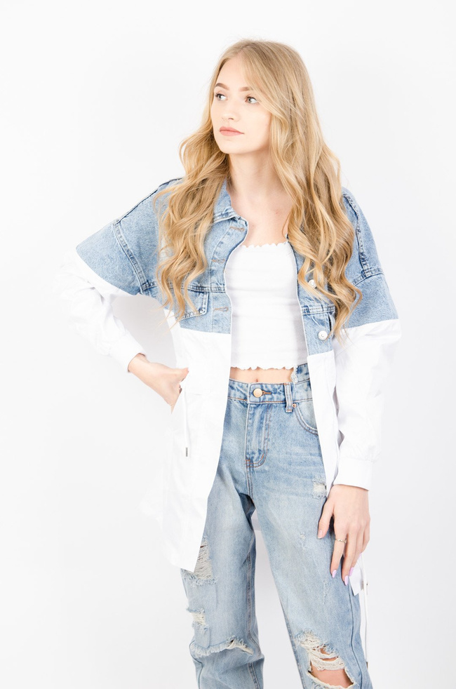 ORTALIONOWA KURTKA Z JEANSOWĄ GÓRĄ