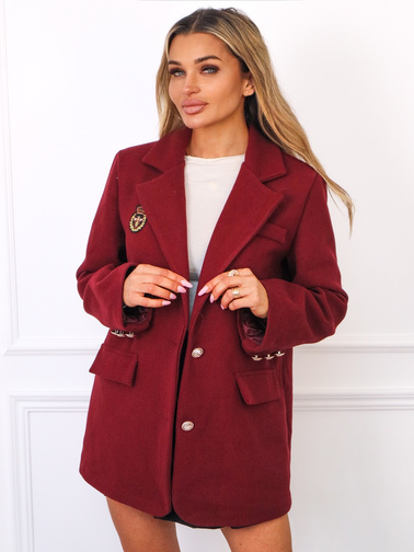 PŁASZCZ MARYNARKA Z NASZYWKĄ- BORDOWY