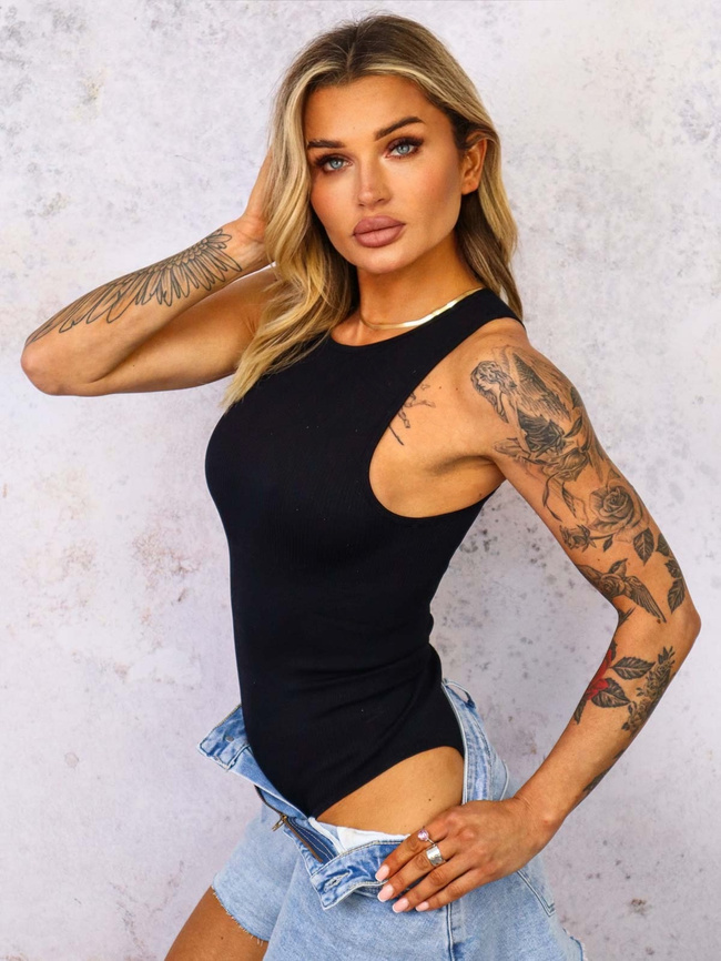 BODY PRĄŻKOWANE MODELUJĄCE- CZARNE