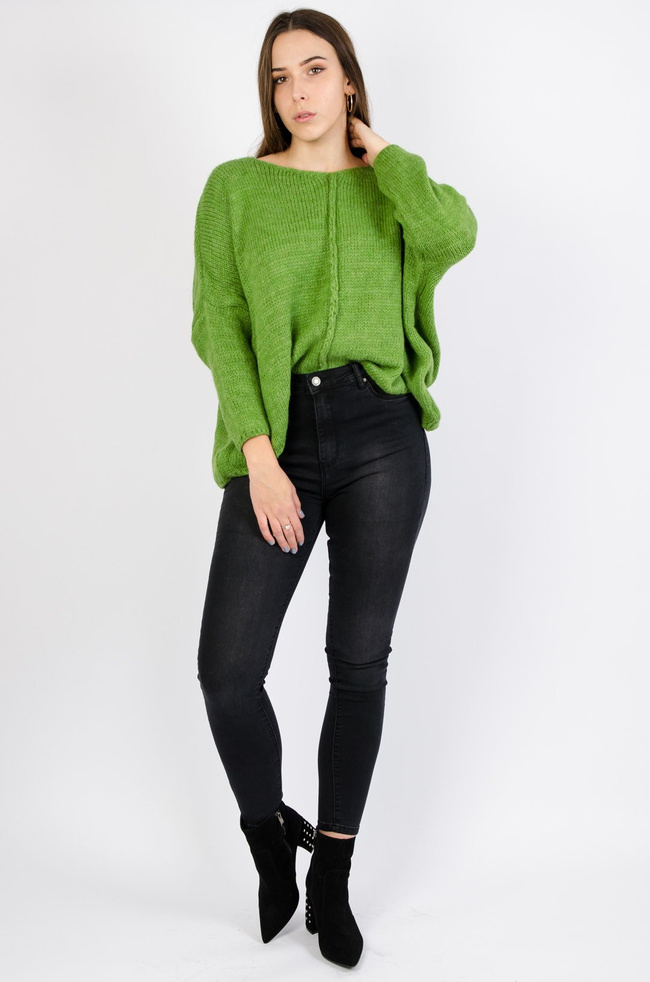 ZIELONY SWETER OVERSIZE 