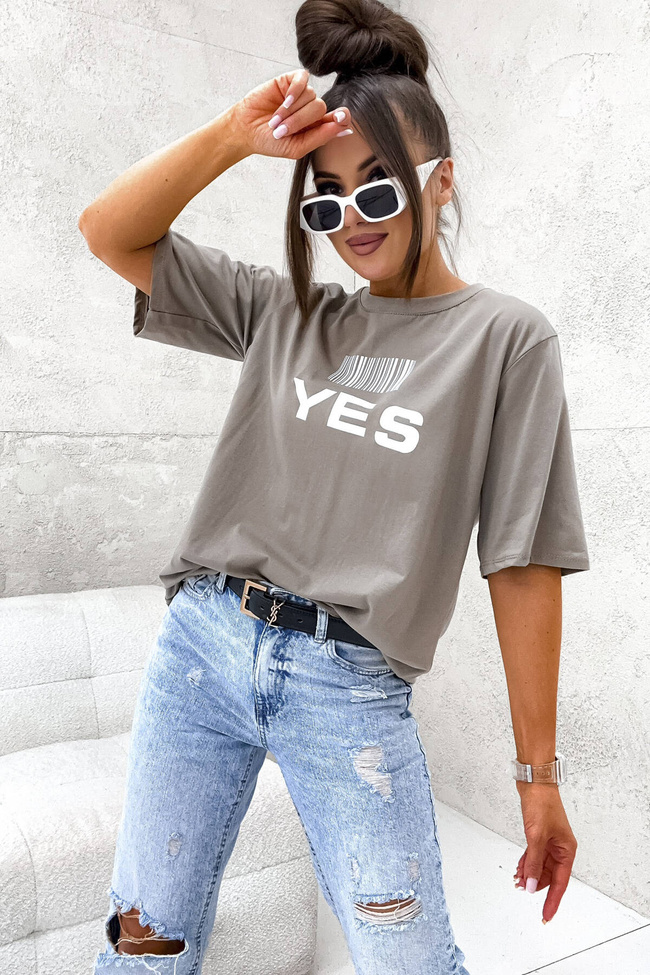 T-SHIRT Z KODEM KRESKOWYM YES-NO- FANGO