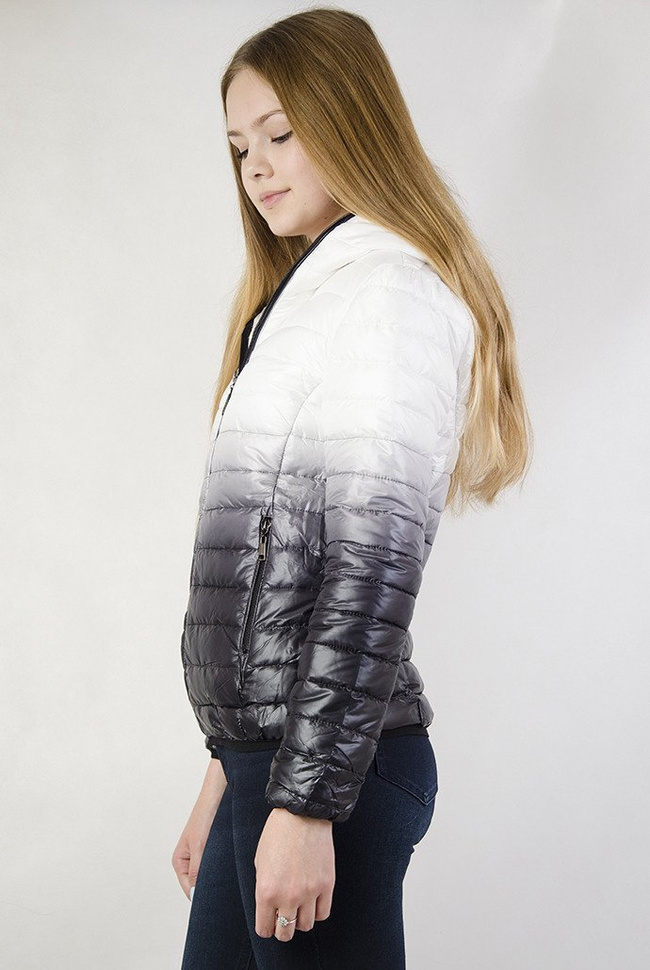 Kurtka pikowana biało-czarna