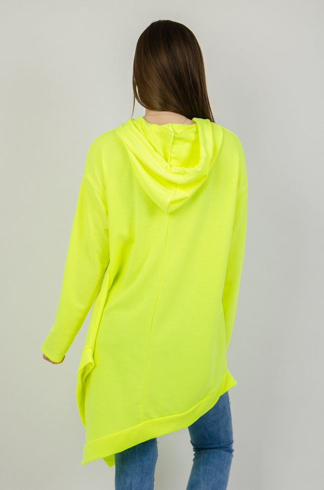 Neonowa asymetryczna bluza z kapturem