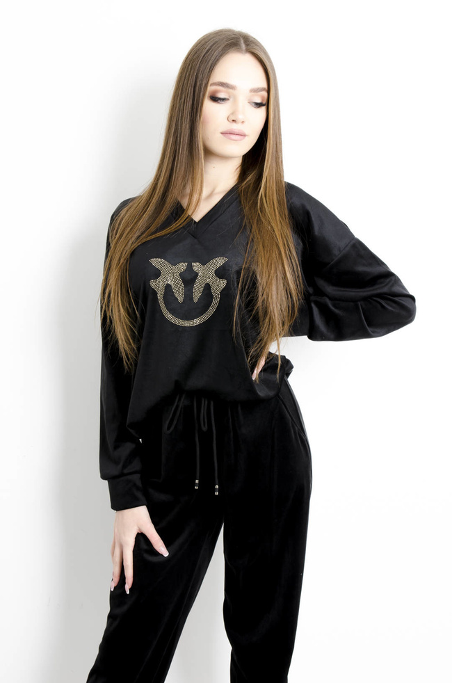 KOMPLET DRESOWY WELUROWY CZARNY