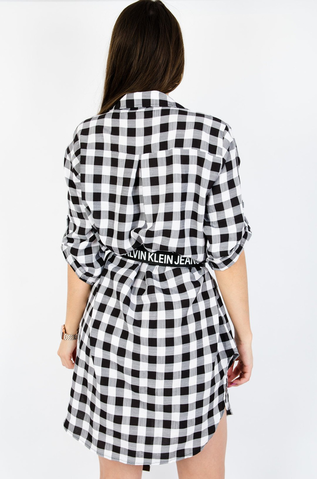 SUKIENKA KOSZULOWA W KRATĘ  