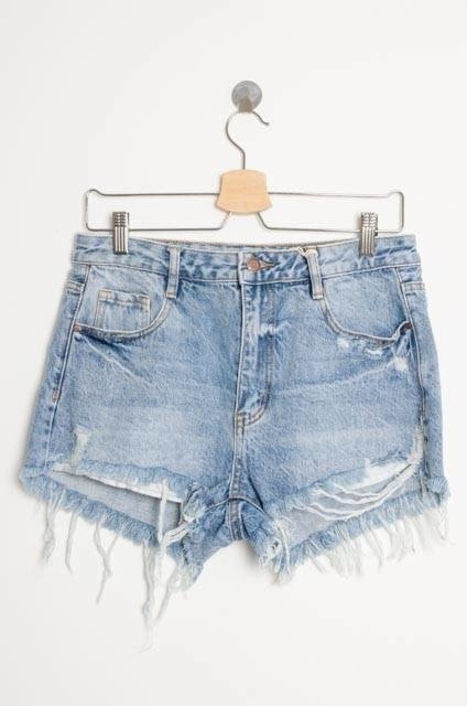 JEANSOWE SZORTY Z PRZETARCIAMI-WYSOKI STAN
