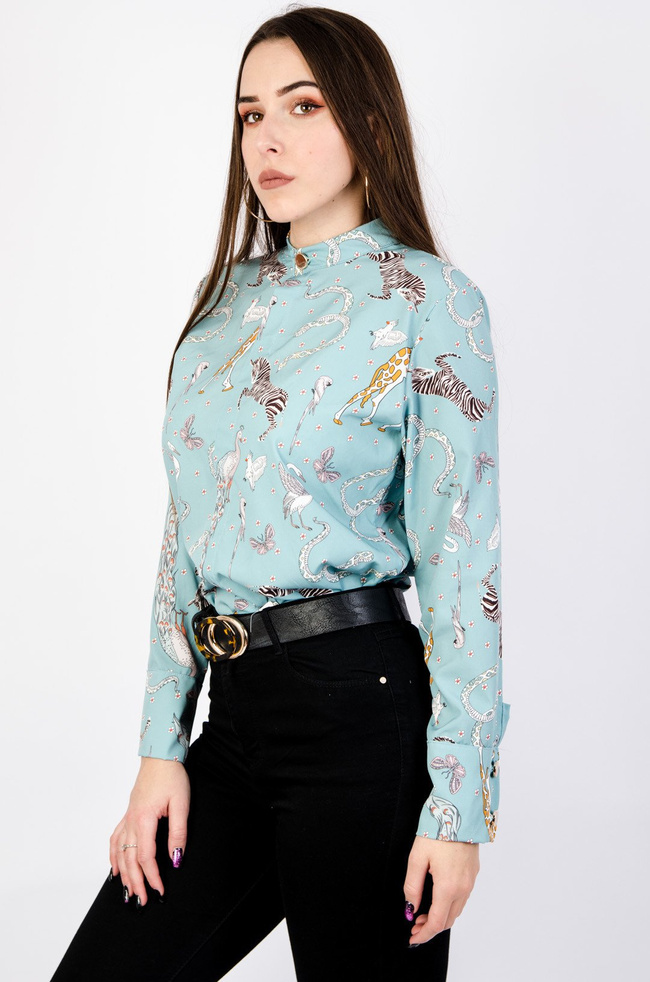 MIĘTOWA KOSZULA WE WZORY