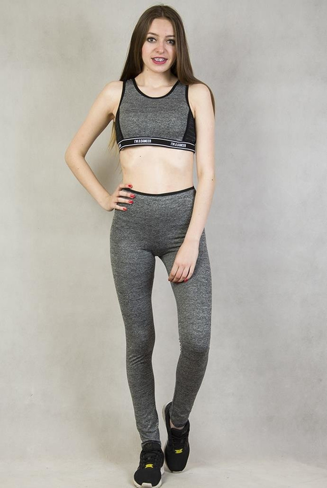 Legginsy fitness szare