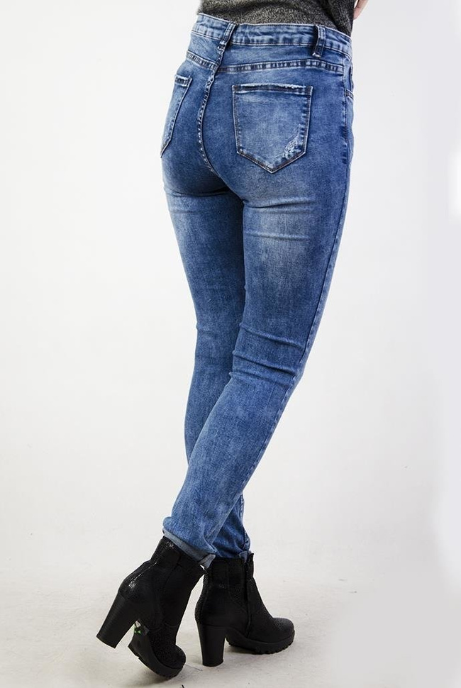 (DUŻE ROZMIARY) Spodnie jeansowe rurki przylegające