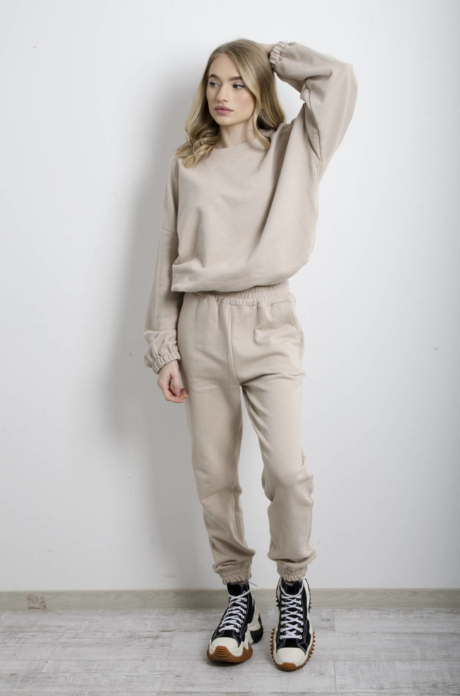 KOMPLET DRESOWY BAWEŁNIANY W KOLORZE BEŻOWYM