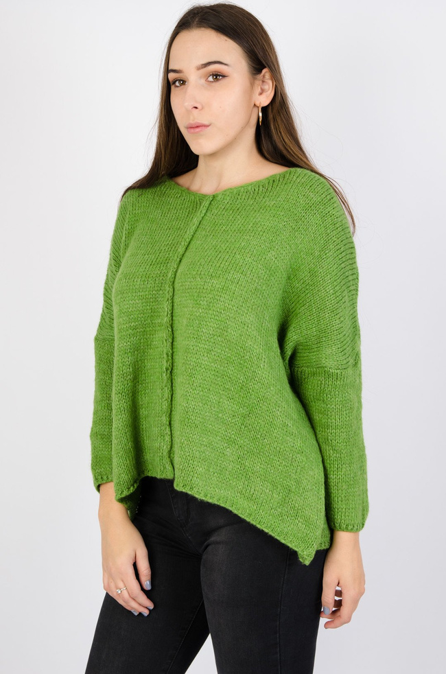ZIELONY SWETER OVERSIZE
