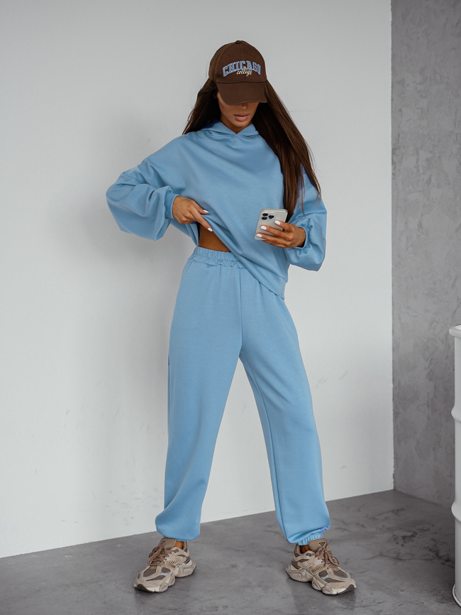 KOMPLET DRESOWY BLUZA Z KAPTUREM+ SPODNIE- CZEKOLADOWY