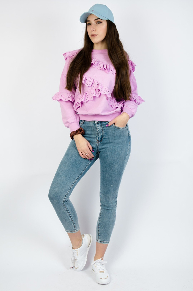 JASNE SPODNIE JEANSOWE PUSH UP Z WYSOKIM STANEM