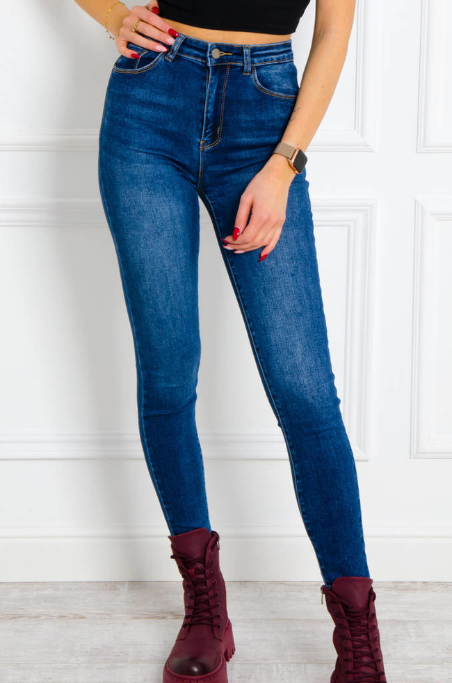 SPODNIE JEANSOWE SKINNY PUSH UP- CIEMNY JEANS