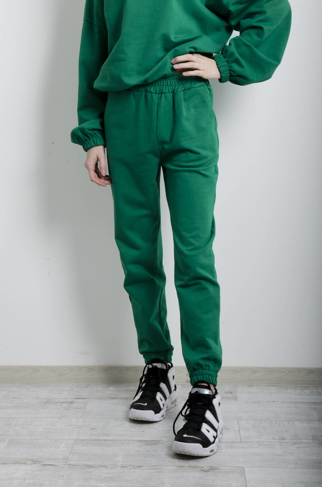 KOMPLET DRESOWY BAWEŁNIANY W KOLORZE ZIELONYM