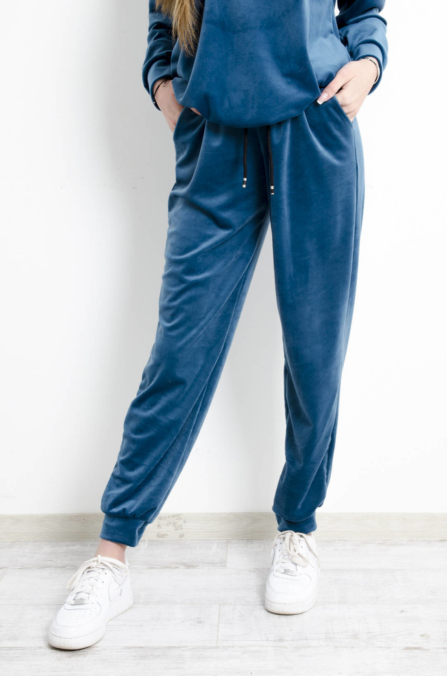 KOMPLET DRESOWY WELUROWY TURKUSOWY