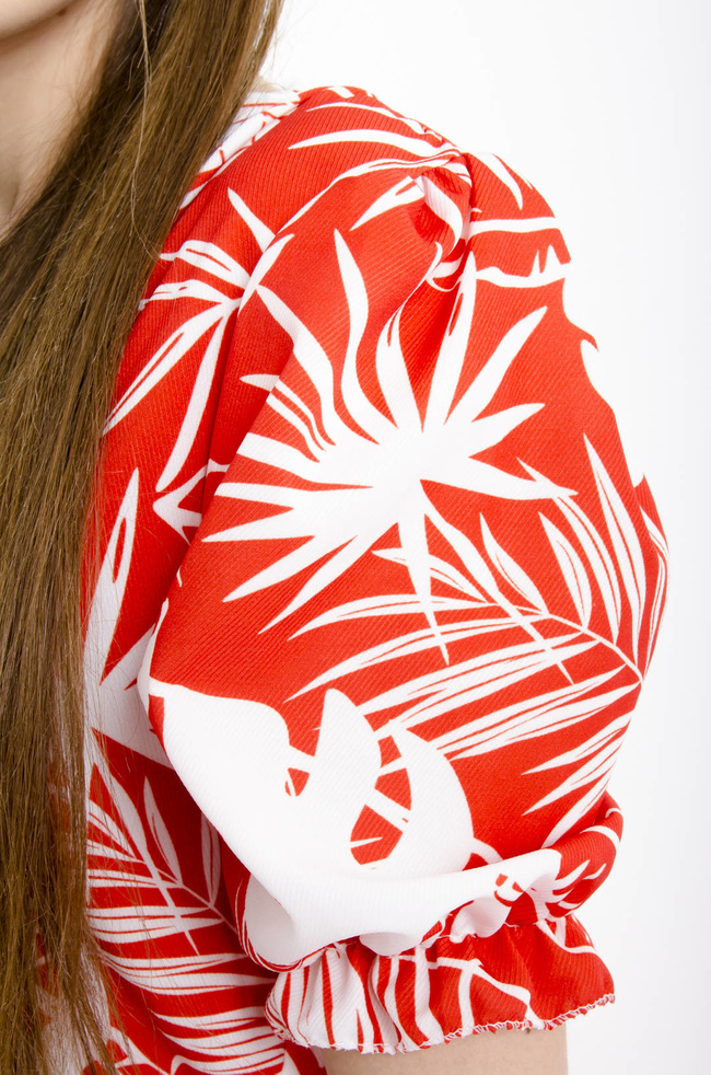 SUKIENKA MAXI W KWIATY - POMARAŃCZOWA