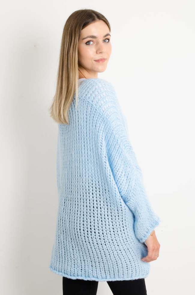 SWETER ASYMETRYCZNY OVERSIZE- NIEBIESKI