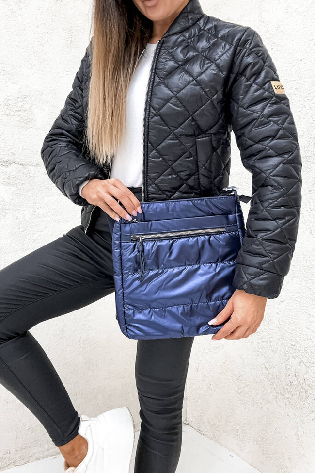 TORBA PIKOWANA Z OZDOBNM ZAMKIEM- GRANATOWA