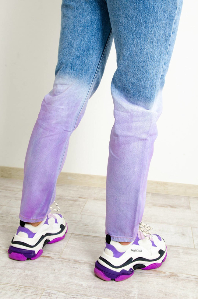 SPODNIE JEANSOWE DWUKOLOROWE TYPU STRAIGHT WIDE