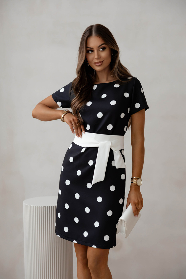 SUKIENKA MINI W GROCHY- CZARNA