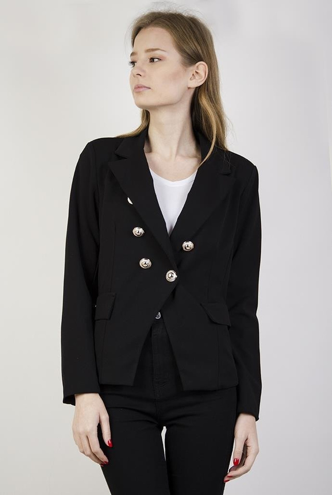 Czarna marynarka z ozdobnymi guzikami