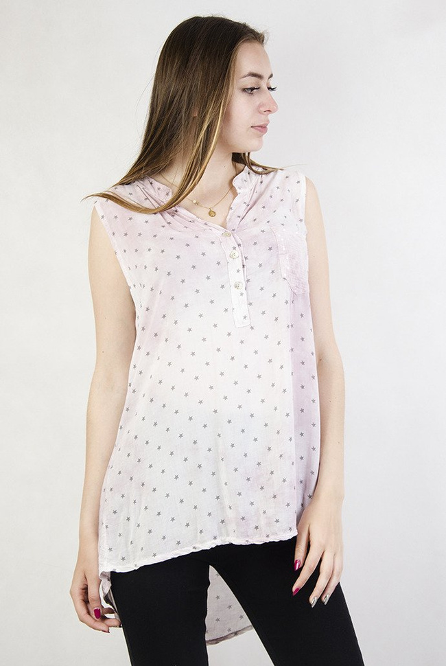 Różowa koszula w gwiazdki