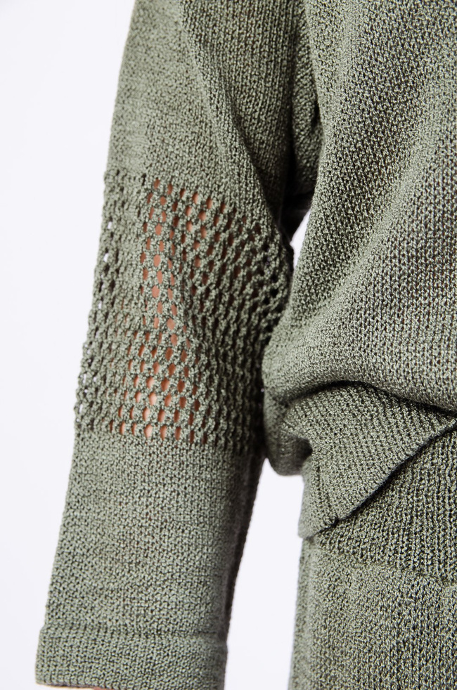 ZIELONY AKRYLOWY KOMPLET SPODENKI + BLUZKA