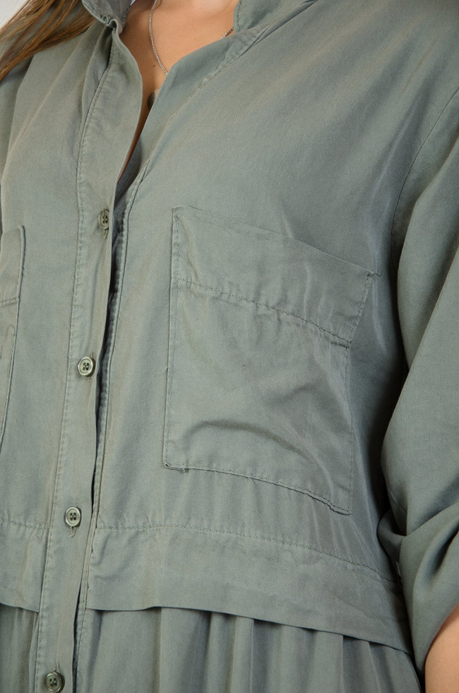 Zielona dwuwarstwowa sukienka oversize 