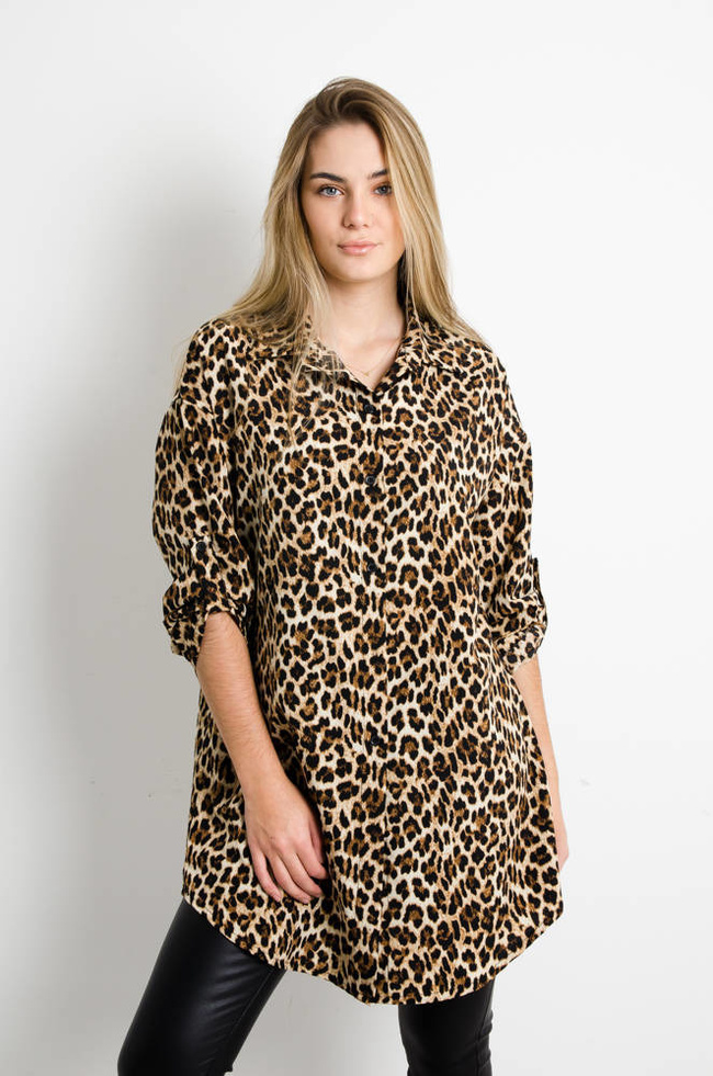 DŁUGA KOSZULA W PANTERKĘ